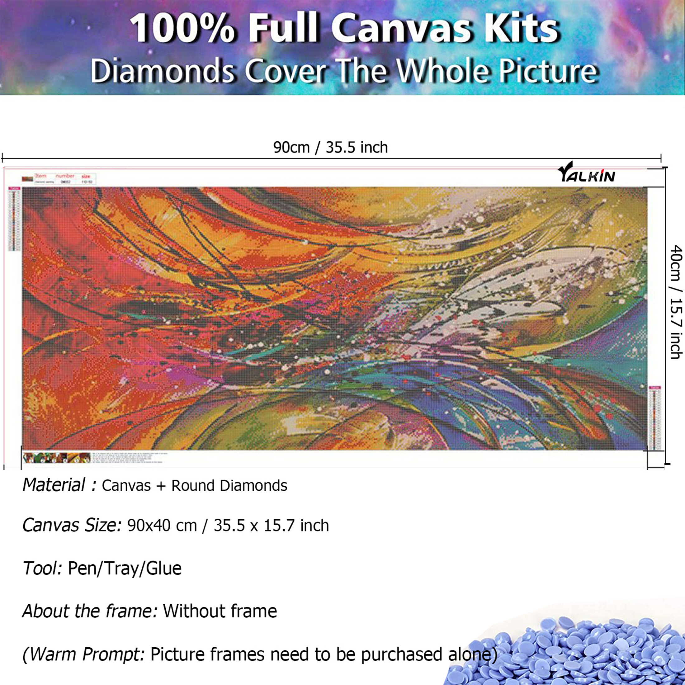YALKIN Abstract Large Diamond Painting Kits for Adults (35.5 x